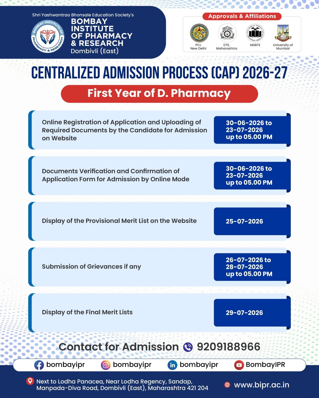 D. Pharmacy Admission